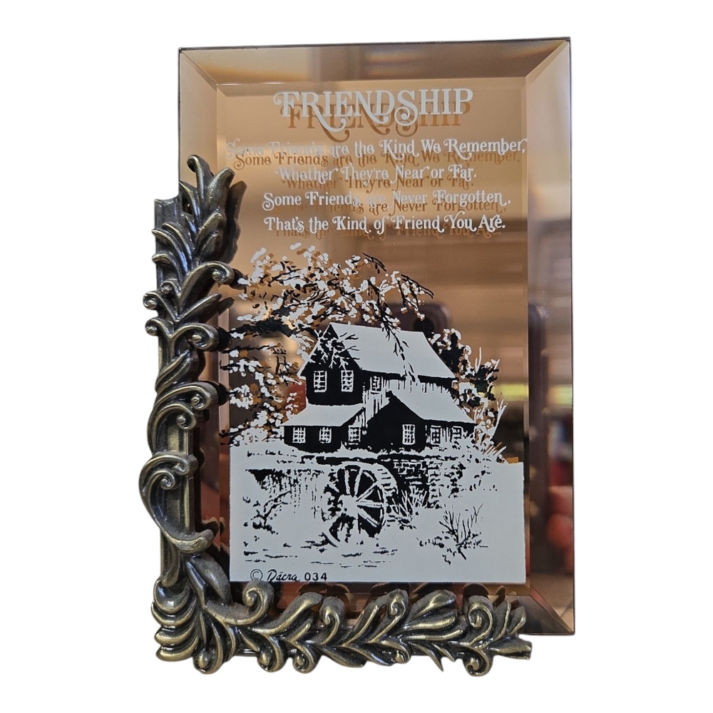 Decorative Friendship Plaque with Gold Accents